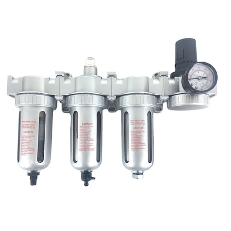 All Tool Depot 1/2" NPT MID FLOW 4 Stages Filter Regulator Coalescing Desiccant Dryer System (AUTO DRAIN) F-FLMR864NA